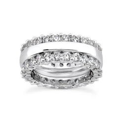14K White Gold Round Diamond Eternity Ring 1.86ct