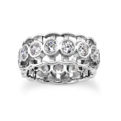 14K White Gold Round Diamond Eternity Ring 2.25ct