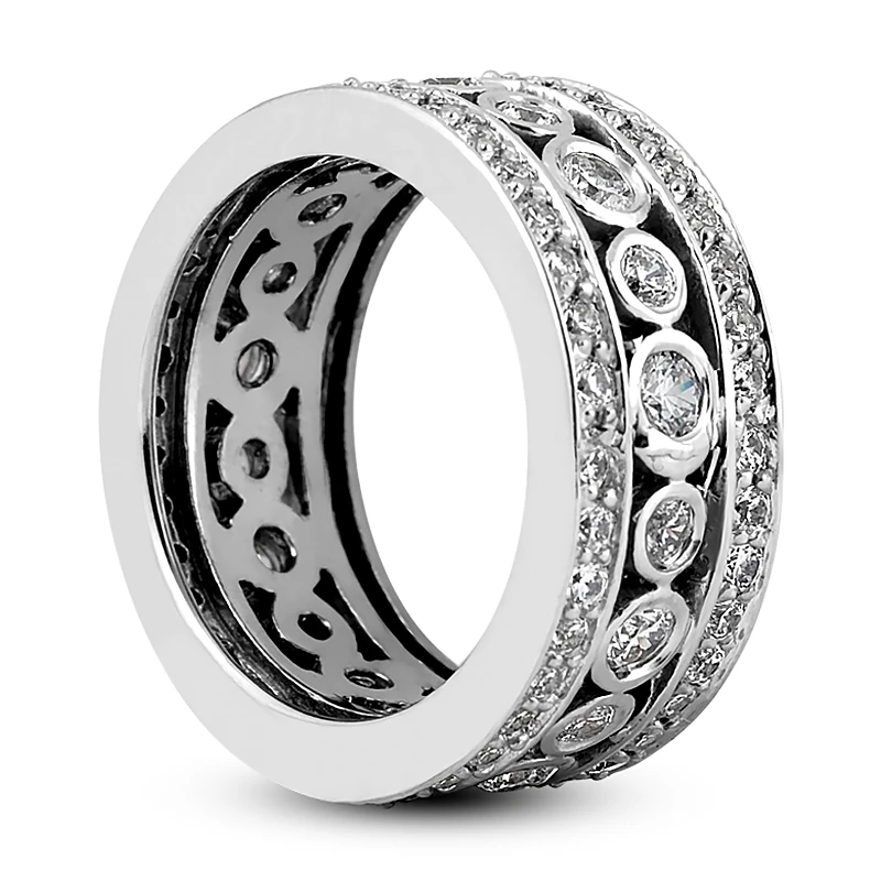 14K White Gold Round Diamond Eternity Ring 2.48ct 6 14K White Gold Round Diamond Eternity Ring 2.48ct - Image 4
