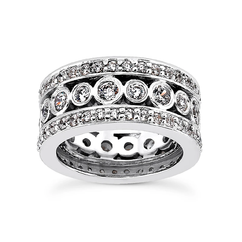 14K White Gold Round Diamond Eternity Ring 2.48ct 3 14K White Gold Round Diamond Eternity Ring 2.48ct