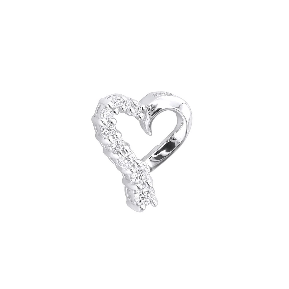 14K Yellow Gold Round Diamond Floating Heart Pendant 0.25ct 4 14K Yellow Gold Round Diamond Floating Heart Pendant 0.25ct - Image 2