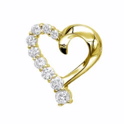 14K White Gold Round Diamond Floating Heart Pendant 1.50ct -H'Hen Sale Store 14k gold round diamond floating heart pendant 150ct p 27717 ye