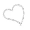 14K White Gold 1 Carat Round Diamond Floating Heart Pendant By Luxurman