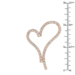 Large Open Hearts: 14K Rose Gold Round Diamond Floating Heart Pendant 4.84ct -H'Hen Sale Store 14k gold round diamond floating heart pendant 484ct p 5886 rulerro
