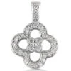 14K White Gold Round Diamond Floral Pendant 0.52ct -H'Hen Sale Store 14k gold round diamond floral pendant 052ct p 27226 white 20220426