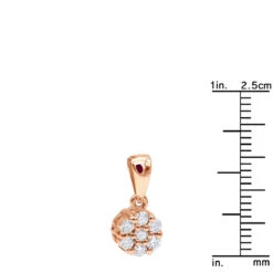 14K Rose Gold Round Diamond Flower Pendant For Women 0.25ct -H'Hen Sale Store 14k gold round diamond flower pendant 025ct p 27210 rulerro