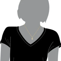 14K Yellow Gold Round Diamond Flower Pendant For Women 9 Stones 0.34ct -H'Hen Sale Store 14k gold round diamond flower pendant 034ct p 27284 bodye