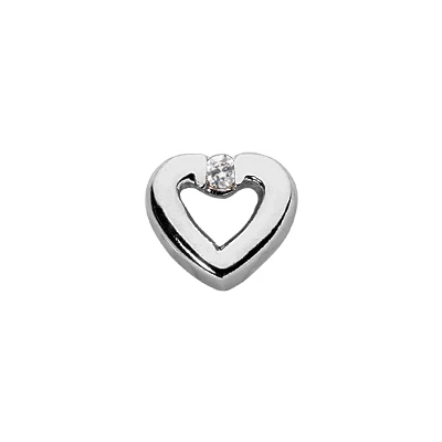 14K White Gold Round Diamond Heart Necklace 0.07ct 3 14K White Gold Round Diamond Heart Necklace 0.07ct