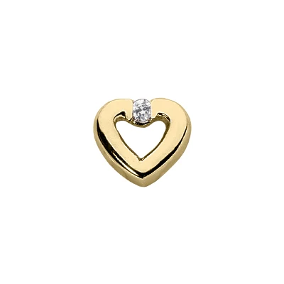 14K White Gold Round Diamond Heart Necklace 0.07ct 4 14K White Gold Round Diamond Heart Necklace 0.07ct - Image 2
