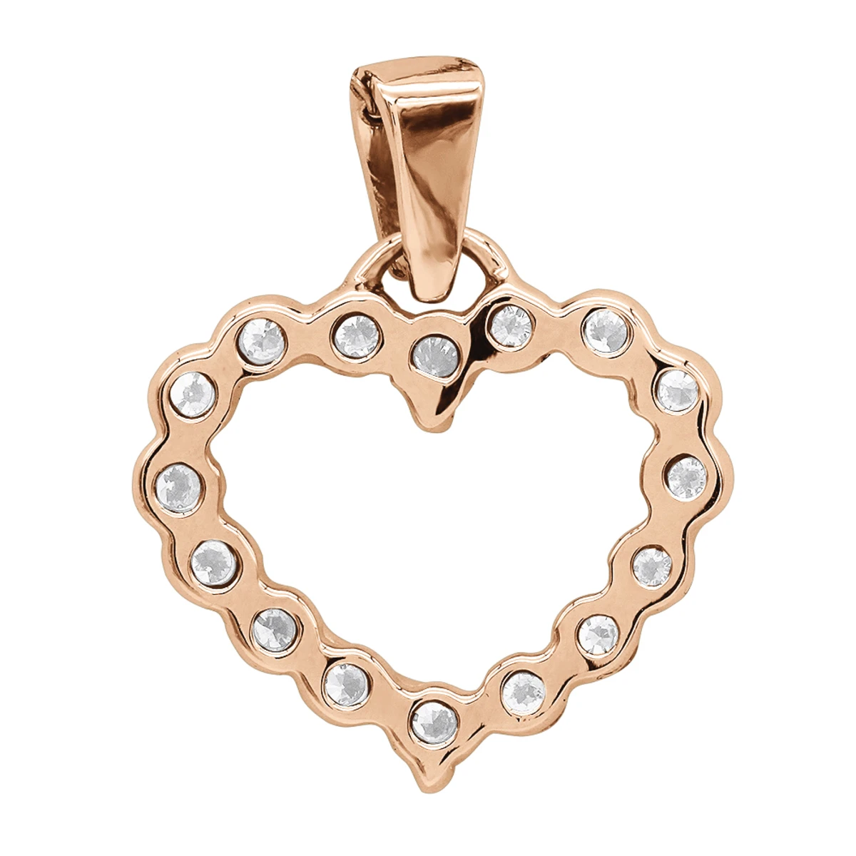 14K White Gold Round Diamond Heart Necklace 0.48ct 9 14K White Gold Round Diamond Heart Necklace 0.48ct - Image 7