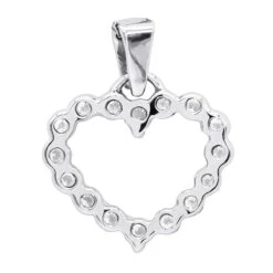 14K White Gold Round Diamond Heart Necklace 0.48ct 15 14K White Gold Round Diamond Heart Necklace 0.48ct -H'Hen Sale Store 14k gold round diamond heart necklace 048ct p 27741 backwh