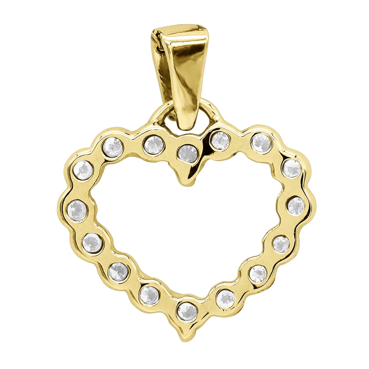 14K White Gold Round Diamond Heart Necklace 0.48ct 8 14K White Gold Round Diamond Heart Necklace 0.48ct - Image 6