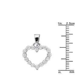 14K White Gold Round Diamond Heart Necklace 0.48ct 19 14K White Gold Round Diamond Heart Necklace 0.48ct -H'Hen Sale Store 14k gold round diamond heart necklace 048ct p 27741 rulerwh