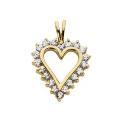 14K White Gold Round Diamond Heart Necklace 0.70ct -H'Hen Sale Store 14k gold round diamond heart necklace 070ct p 27744 yellow 20220426