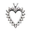 14K White Gold Round Diamond Heart Necklace 1.44ct
