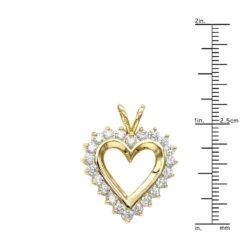 14K Yellow Gold Round Diamond Heart Necklace 1.76ct -H'Hen Sale Store 14k gold round diamond heart necklace 176ct p 27748 rulerye