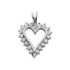 14K White Gold Round Diamond Heart Necklace 2ct
