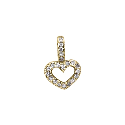14K White Gold Small Round Diamonds Heart Pendant 0.22ct 4 14K White Gold Small Round Diamonds Heart Pendant 0.22ct - Image 2