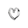 14K White Gold Round Diamond Heart Pendant 0.27ct
