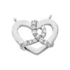 14K White Gold Round Diamonds Designer Heart Shape Pendant 0.42ct
