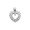 14K White Gold Round Diamonds Heart Pendant 0.48ct -H'Hen Sale Store 14k gold round diamond heart pendant 048ct p 27787 white 20220426