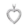 14K White Gold Bezel Set Round Diamonds Heart Pendant 0.48ct -H'Hen Sale Store 14k gold round diamond heart pendant 048ct p 27792 white 20220426
