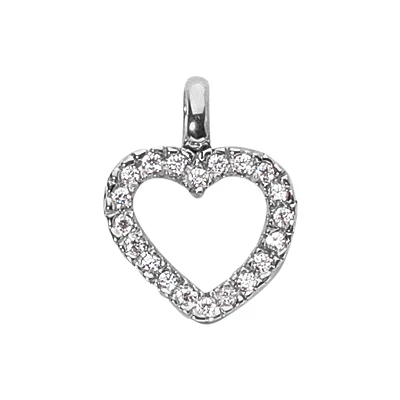 14K White Gold Round Diamonds Heart Pendant 0.50ct 3 14K White Gold Round Diamonds Heart Pendant 0.50ct