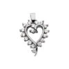14K White Gold Round Diamond Heart Pendant 0.51ct