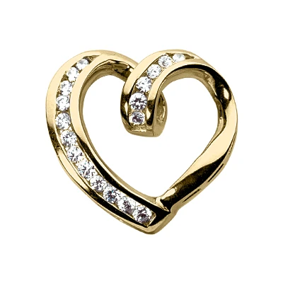 14K White Gold Round Diamond Heart Pendant 0.58ct 4 14K White Gold Round Diamond Heart Pendant 0.58ct - Image 2