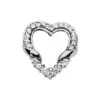 Unique Round Diamond Heart Pendant 14K White Gold 0.62ct