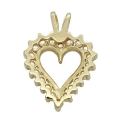 14K Yellow Gold Round Diamond Heart Pendant 0.80ct 3/4in (18mm) 11 14K Yellow Gold Round Diamond Heart Pendant 0.80ct 3/4in (18mm) -H'Hen Sale Store 14k gold round diamond heart pendant 080ct p 27832 backye