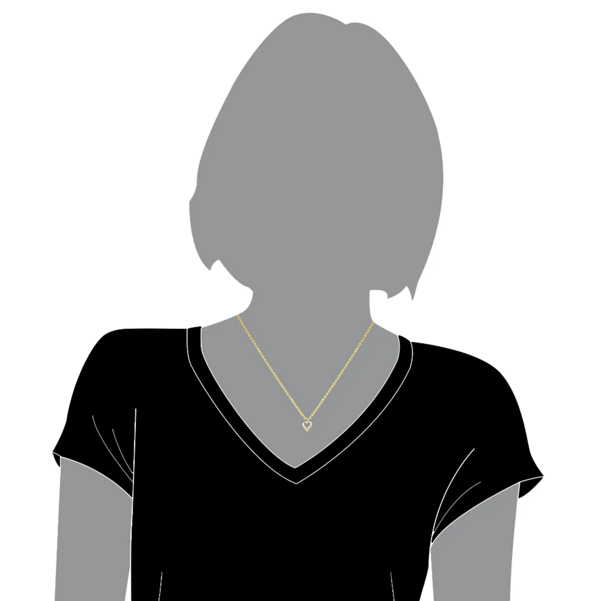 14K Yellow Gold Round Diamond Heart Pendant 0.80ct 3/4in (18mm) 7 14K Yellow Gold Round Diamond Heart Pendant 0.80ct 3/4in (18mm) - Image 5