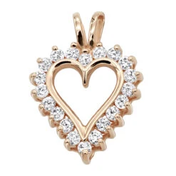 14K Yellow Gold Round Diamond Heart Pendant 0.80ct 3/4in (18mm) 10 14K Yellow Gold Round Diamond Heart Pendant 0.80ct 3/4in (18mm) -H'Hen Sale Store 14k gold round diamond heart pendant 080ct p 27832 ro