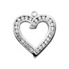 14K White Gold Open Heart Pendant 0.90ct Round Diamonds
