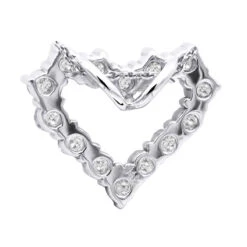 14K White Gold Round Diamond Open Heart Pendant 1.26ct Hidden Bail 12 14K White Gold Round Diamond Open Heart Pendant 1.26ct Hidden Bail -H'Hen Sale Store 14k gold round diamond heart pendant 126ct p 27817 back white 20220410
