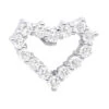 14K White Gold Round Diamond Open Heart Pendant 1.26ct Hidden Bail