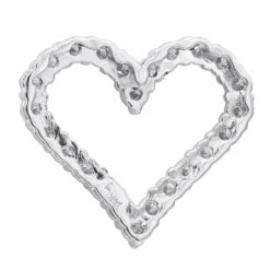 14K White Gold Round Diamond Heart Pendant 1.68ct -H'Hen Sale Store 14k gold round diamond heart pendant 168ct p 27691 backwh