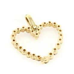 14K Yellow Gold Round Diamond Heart Pendant 1ct 15/16 In (24mm) 10 14K Yellow Gold Round Diamond Heart Pendant 1ct 15/16 In (24mm) -H'Hen Sale Store 14k gold round diamond heart pendant 1ct p 27718 backye