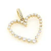 14K Yellow Gold Round Diamond Heart Pendant 1ct 15/16 In (24mm)