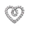 14K White Gold Round Diamond Heart Pendant 2.17ct