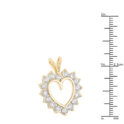 14K Yellow Gold Round Diamond Heart Pendant For Women 2.4ct Open Heart Design -H'Hen Sale Store 14k gold round diamond heart pendant 240ct p 27714 rulerye