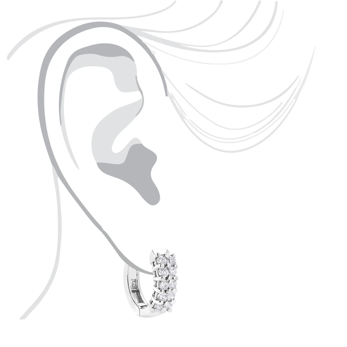 14K Yellow Gold Round Diamond Huggie Earrings 0.44ct 8 14K Yellow Gold Round Diamond Huggie Earrings 0.44ct - Image 6