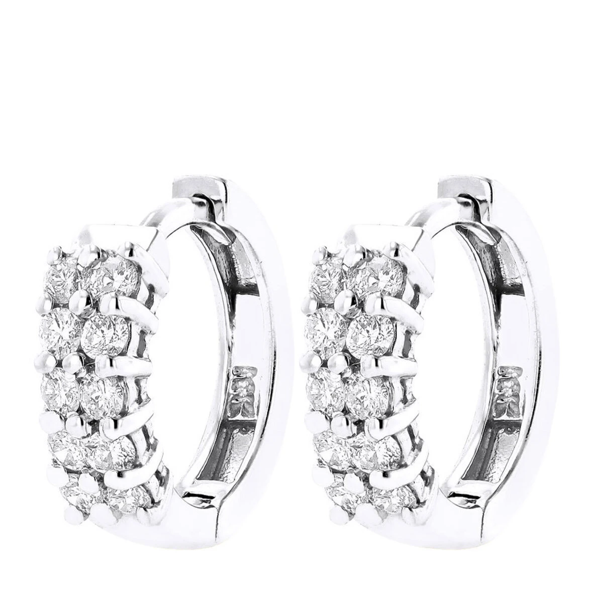 14K Yellow Gold Round Diamond Huggie Earrings 0.44ct 5 14K Yellow Gold Round Diamond Huggie Earrings 0.44ct - Image 3