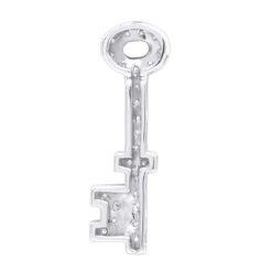 Small 14K White Gold Round Diamond Key Pendant For Women 0.25ct -H'Hen Sale Store 14k gold round diamond key pendant 025ct p 30616 backwh