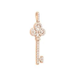 14K White Gold Round Diamond Key Pendant 1.57ct -H'Hen Sale Store 14k gold round diamond key pendant 157ct p 30603 ro