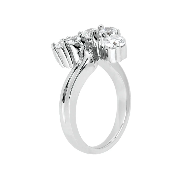 14K White Gold Round Diamond Ladies Ring 0.50ct 14.7mm 4 14K White Gold Round Diamond Ladies Ring 0.50ct 14.7mm - Image 2