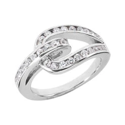 14K White Gold Round Diamond Ladies Ring 0.62ct