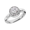 Thin 14K White Gold Round Diamond Ladies Ring 0.71ct