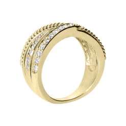 14K White Gold Round Diamond Ladies Ring 0.75ct 10.8mm -H'Hen Sale Store 14k gold round diamond ladies ring 075ct p 29262 back yellow