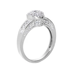 14K White Gold Round Diamond Ladies Ring 0.81ct 8.9mm -H'Hen Sale Store 14k gold round diamond ladies ring 081ct p 29427 back white